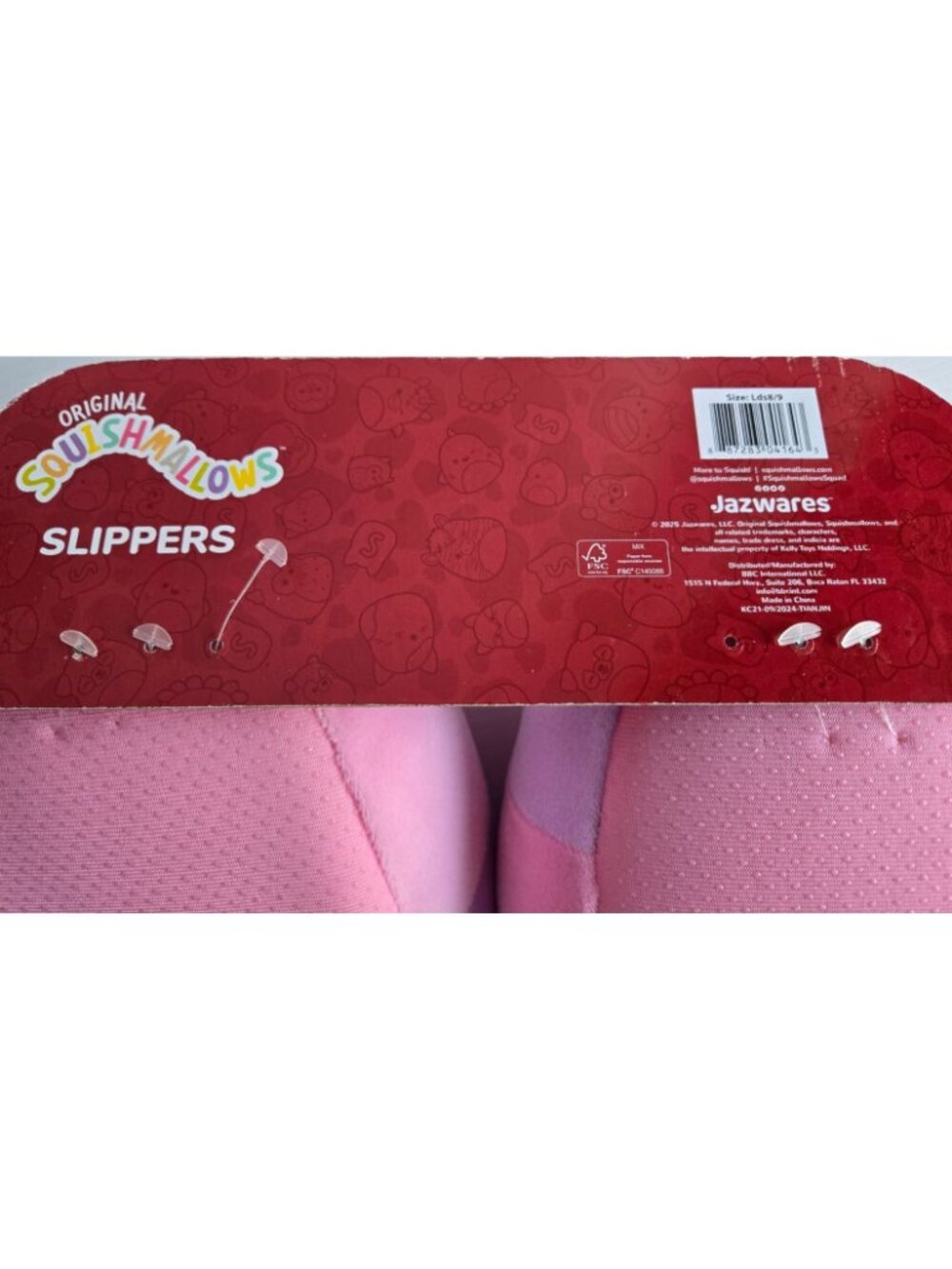 NWT Squishmallows Pink Cow Slip On House Shoes Slippers Sz 8 - 9 Adult Valentine - Picture 4 of 5